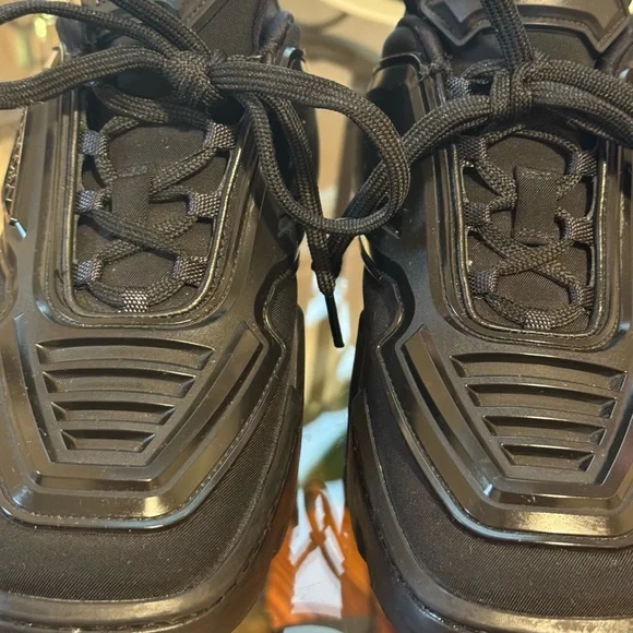 ❤️ Prada Techno Stretch Sneakers Black Fabric Rubber - Picture 9 of 9